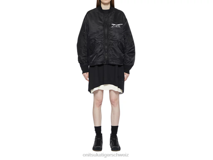 Onitsuka Tiger ws bomberjacke Frauen Schwarz 8X88595 Kleidung