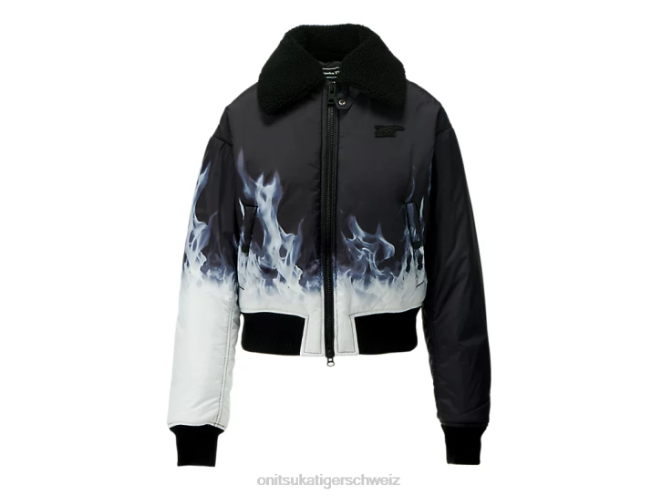 Onitsuka Tiger ws p blouson Frauen Schwarz-Weiss 8X88601 Kleidung