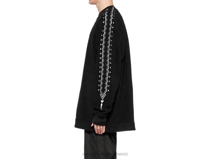 Onitsuka Tiger übergroßes Oberteil Männer Schwarz-Weiss 8X88429 Kleidung