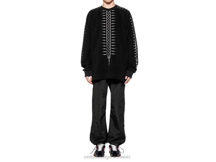 Onitsuka Tiger übergroßes Oberteil Männer Schwarz-Weiss 8X88429 Kleidung