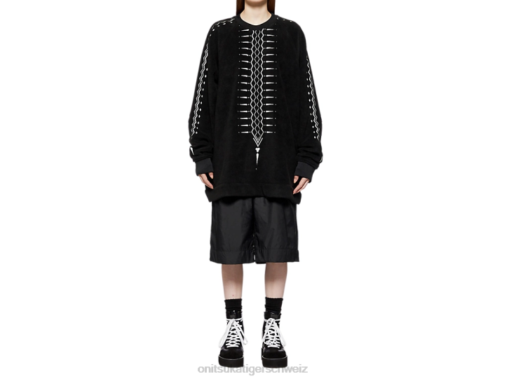 Onitsuka Tiger übergroßes Oberteil Männer Schwarz-Weiss 8X88429 Kleidung