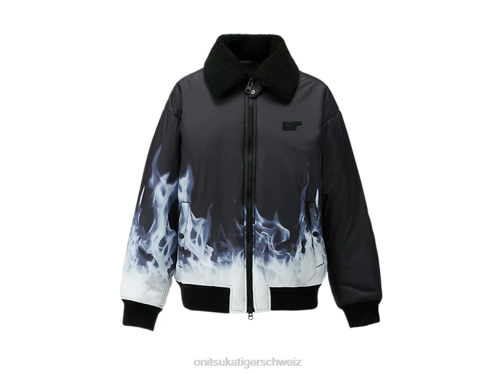 Onitsuka Tiger p Blouson Männer Schwarz-Weiss 8X88416 Kleidung