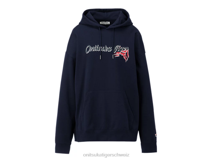 Onitsuka Tiger Hoodie-Oberteil unisex dunkles Marineblau 8X88479 Kleidung