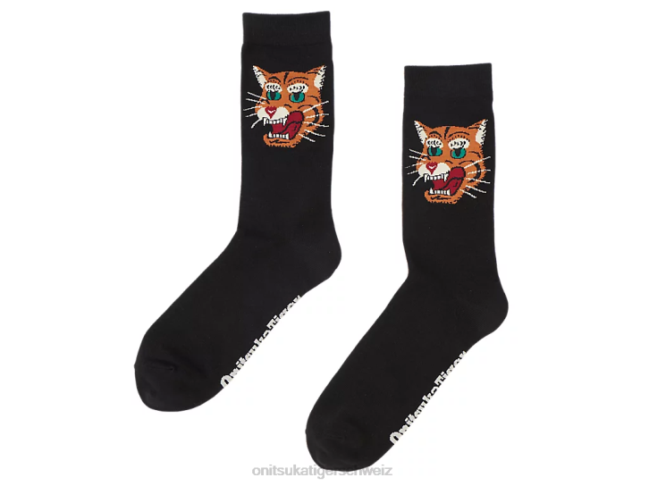 Onitsuka Tiger mittlere Socken unisex Schwarz 8X88493 Zubehör