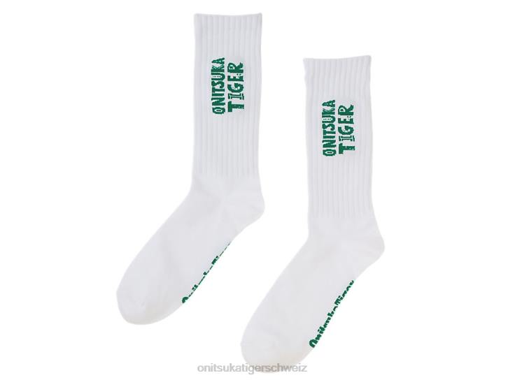 Onitsuka Tiger mittlere Socken unisex weiß Grün 8X88511 Zubehör